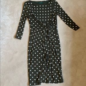Green polka a dot dress